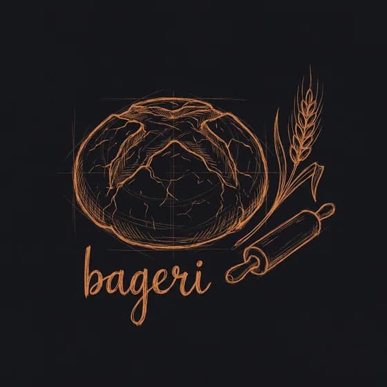 Sketch of a Swedish bakery loaf labelled bageri